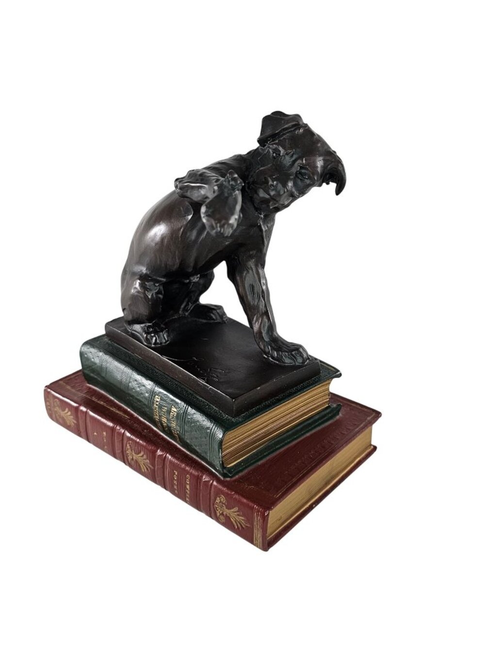 Edouard Marcel Sandoz Resin Terrier Dog With Bee On Books Susse Fes Edts Paris